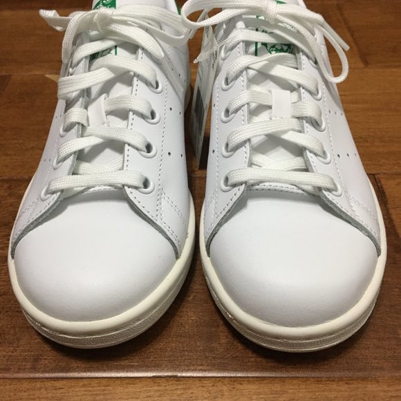 Adidas NWB Youth 3.5 US Stan Smith Sneaker White Green Heel Counter Lace Up - Picture 5 of 14